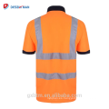 Botón reflectante de los hombres camisetas 70% algodón 20% poliéster Hola Vis High Vis visibilidad manga corta de seguridad Polo de trabajo de trabajo